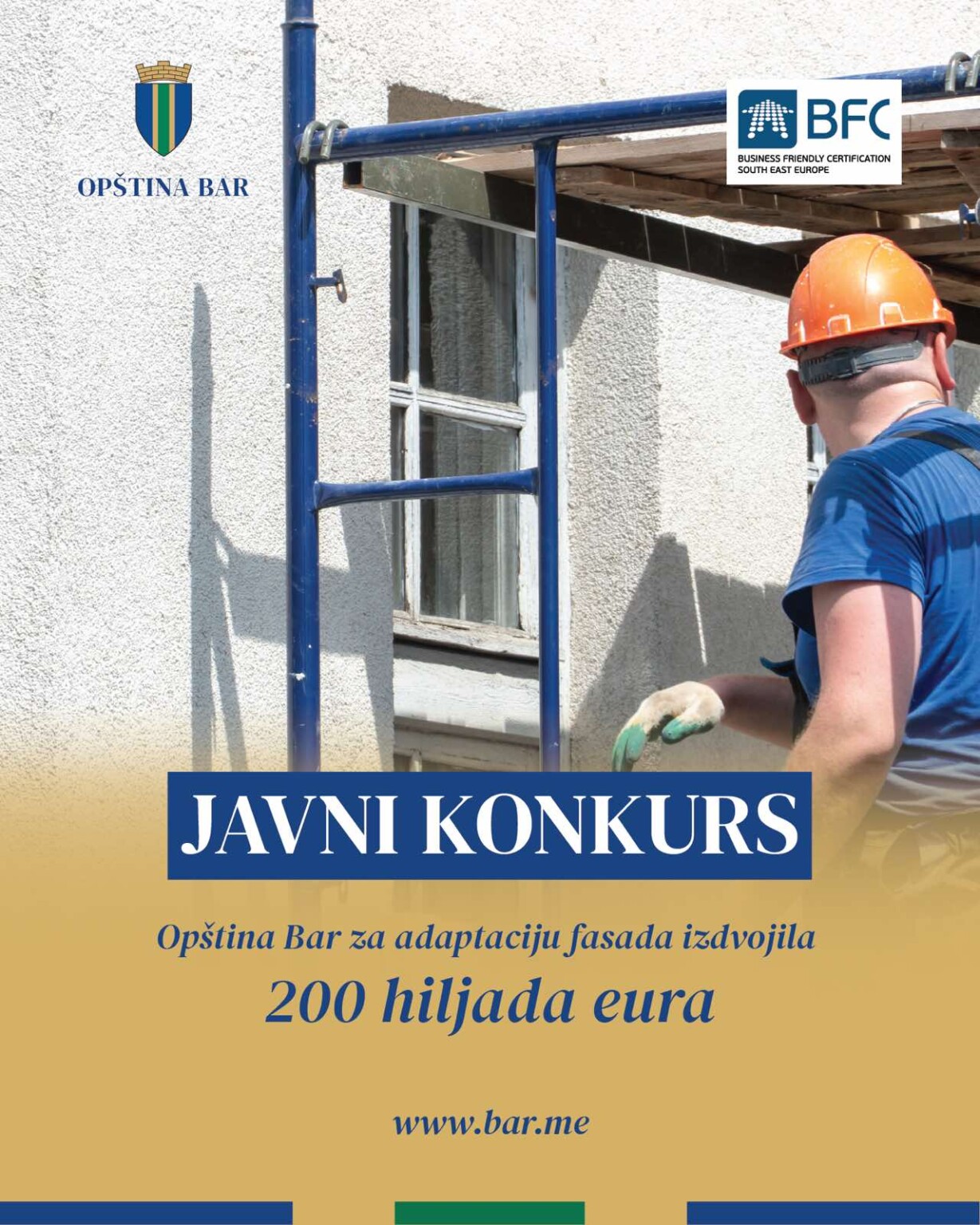 Opština Bar raspisala Javni konkurs, 200 hiljada eura za adaptaciju fasada