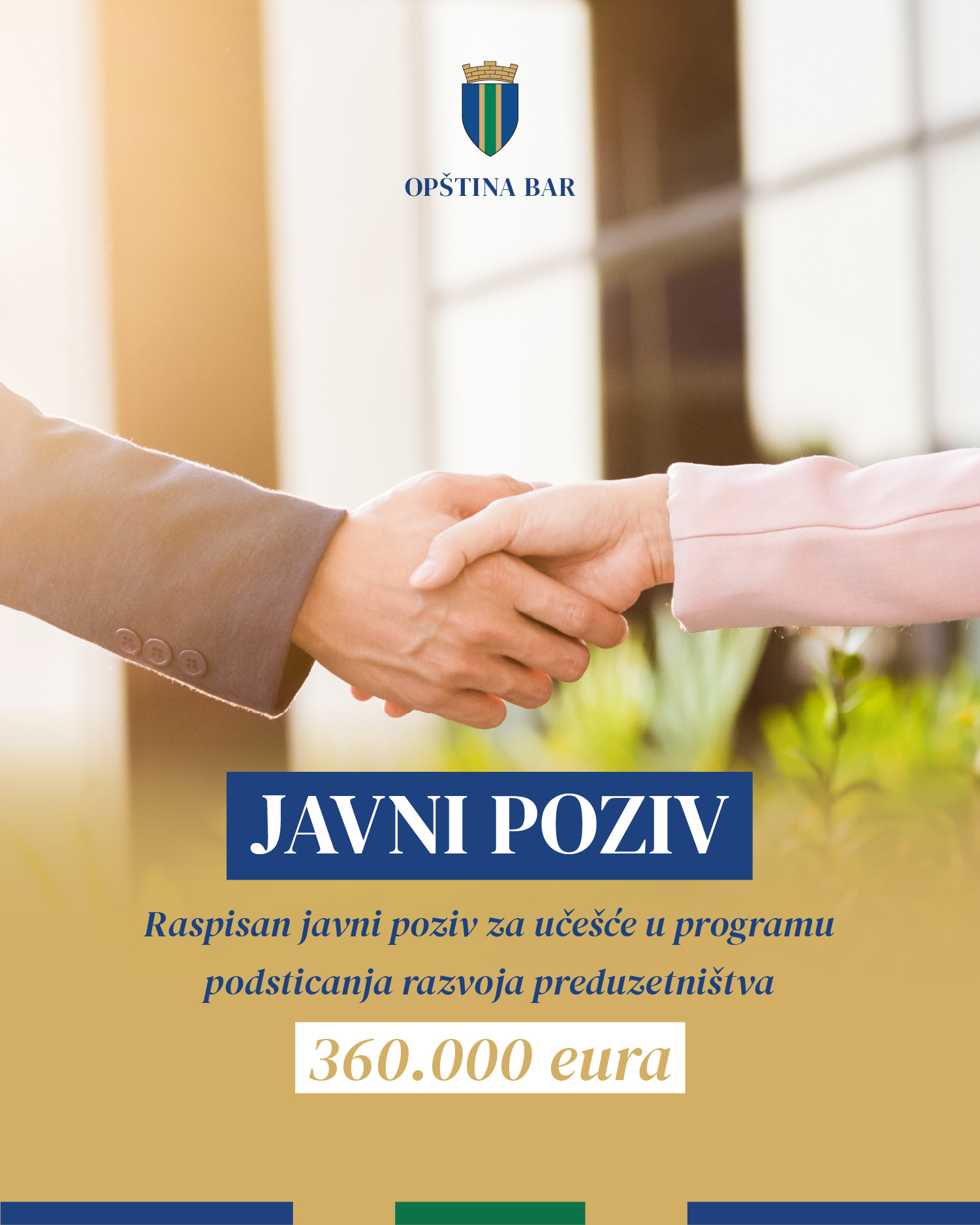 Opština Bar: Raspisan Javni poziv za učešće u Programu podsticanja razvoja preduzetništva