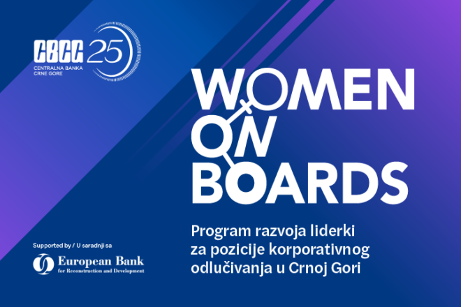 CBCG raspisala javni poziv za program „Women on Boards Montenegro“