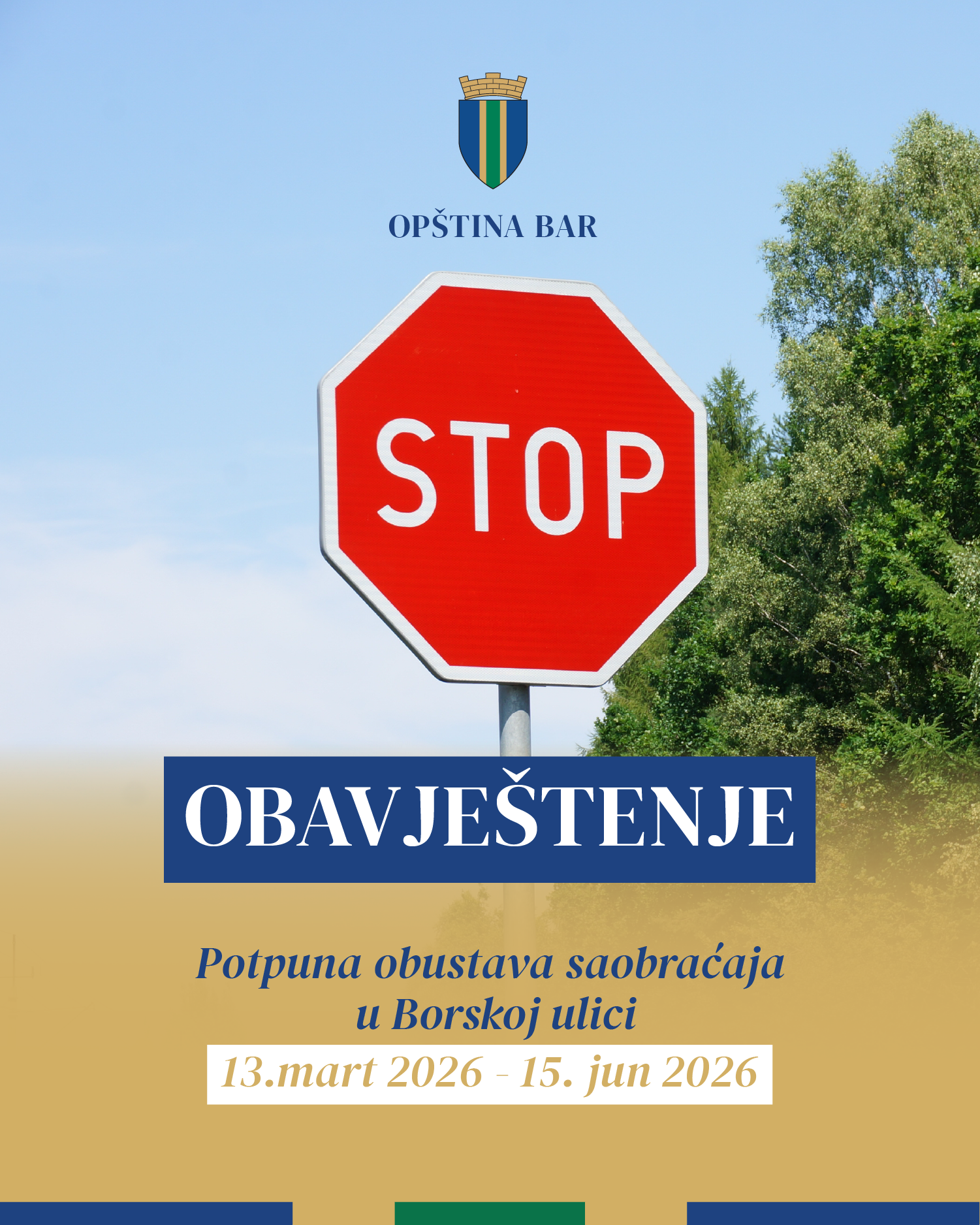 Od 13. do 15. marta obustava saobraćaja u Borskoj ulici u Baru