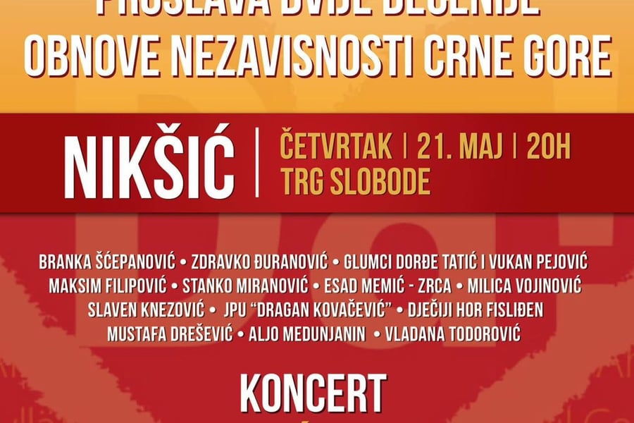 I Nikšić se sprema za slavlje: Nastupaju Danijel Popović, Branka Šćepanović, Slaven Knezović…