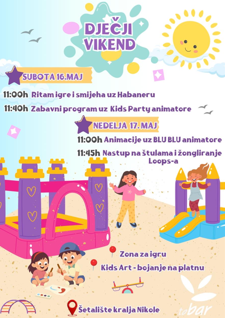 „Dječji vikend“ ponovo u Baru: Dva dana igre, smijeha i zabave za najmlađe